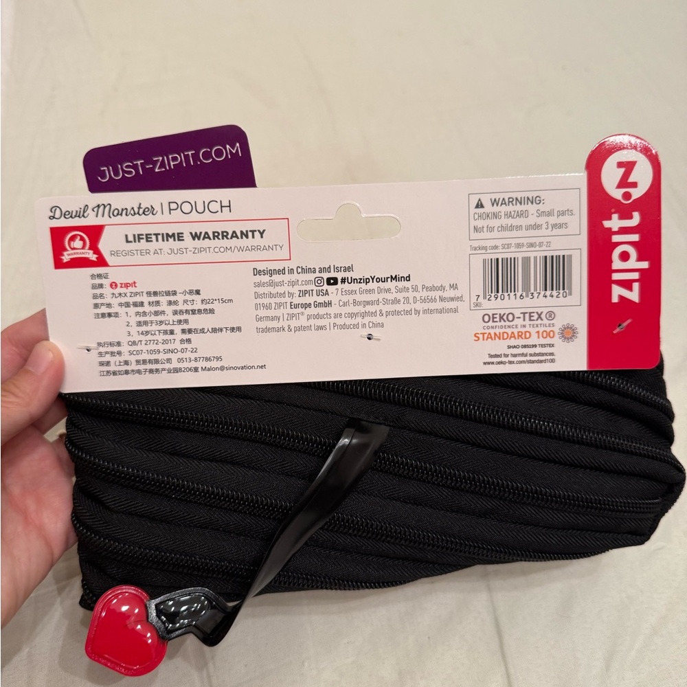 Zipit Black Devil Monster Pouch